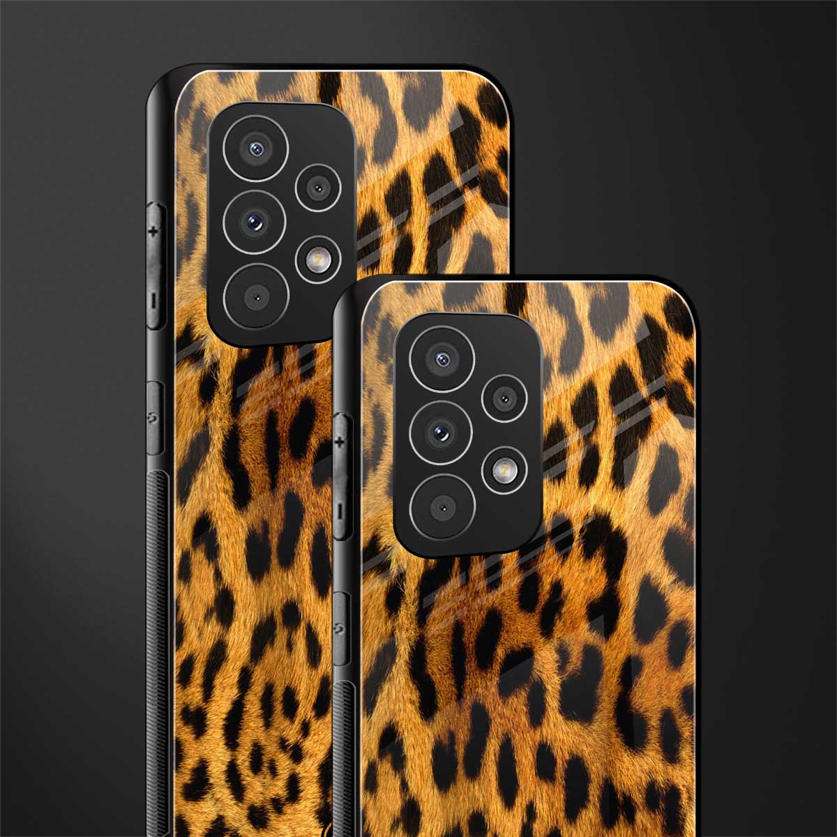 leopard fur back phone cover | glass case for samsung galaxy a23