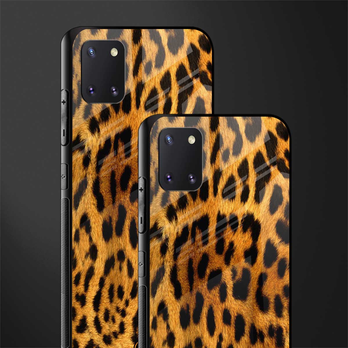 leopard fur glass case for samsung a81 image-2