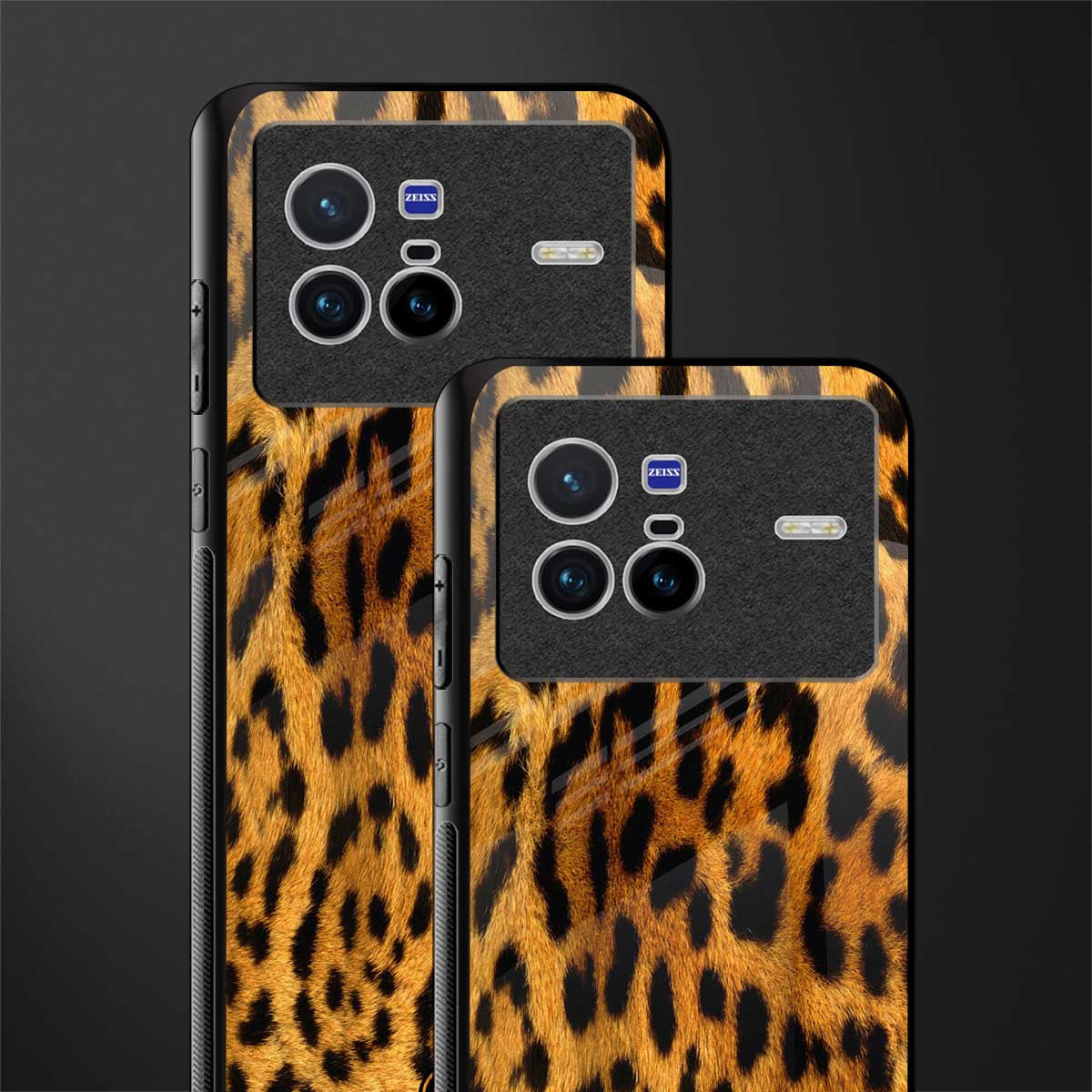 leopard fur glass case for vivo x80 image-2