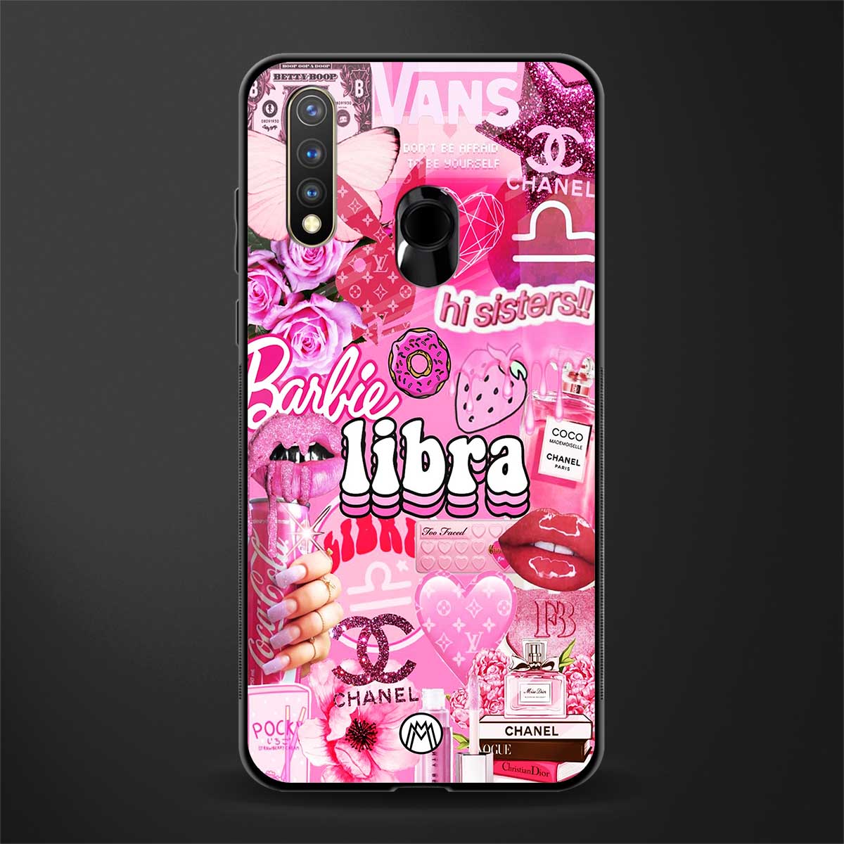libra aesthetic collage glass case for vivo u20 image