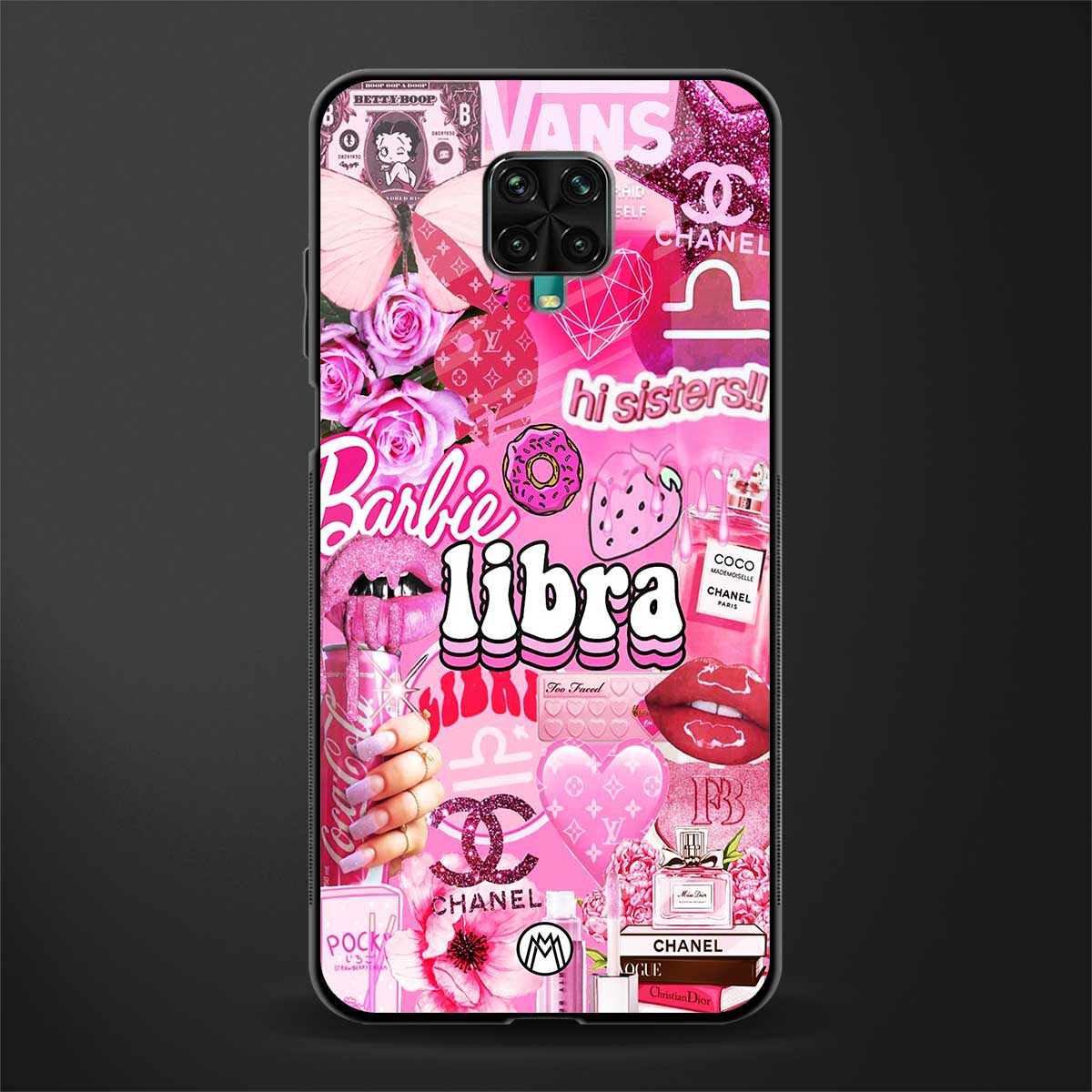 libra aesthetic collage glass case for poco m2 pro image