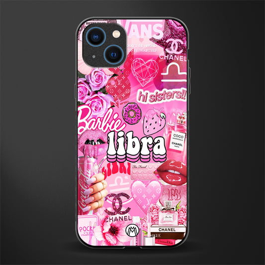 libra aesthetic collage glass case for iphone 13 image