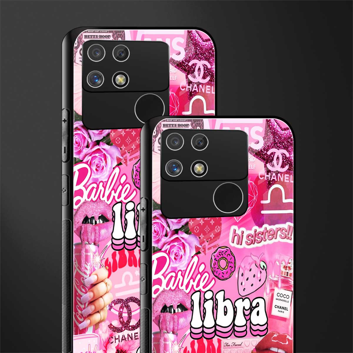 libra aesthetic collage back phone cover | glass case for realme narzo 50a