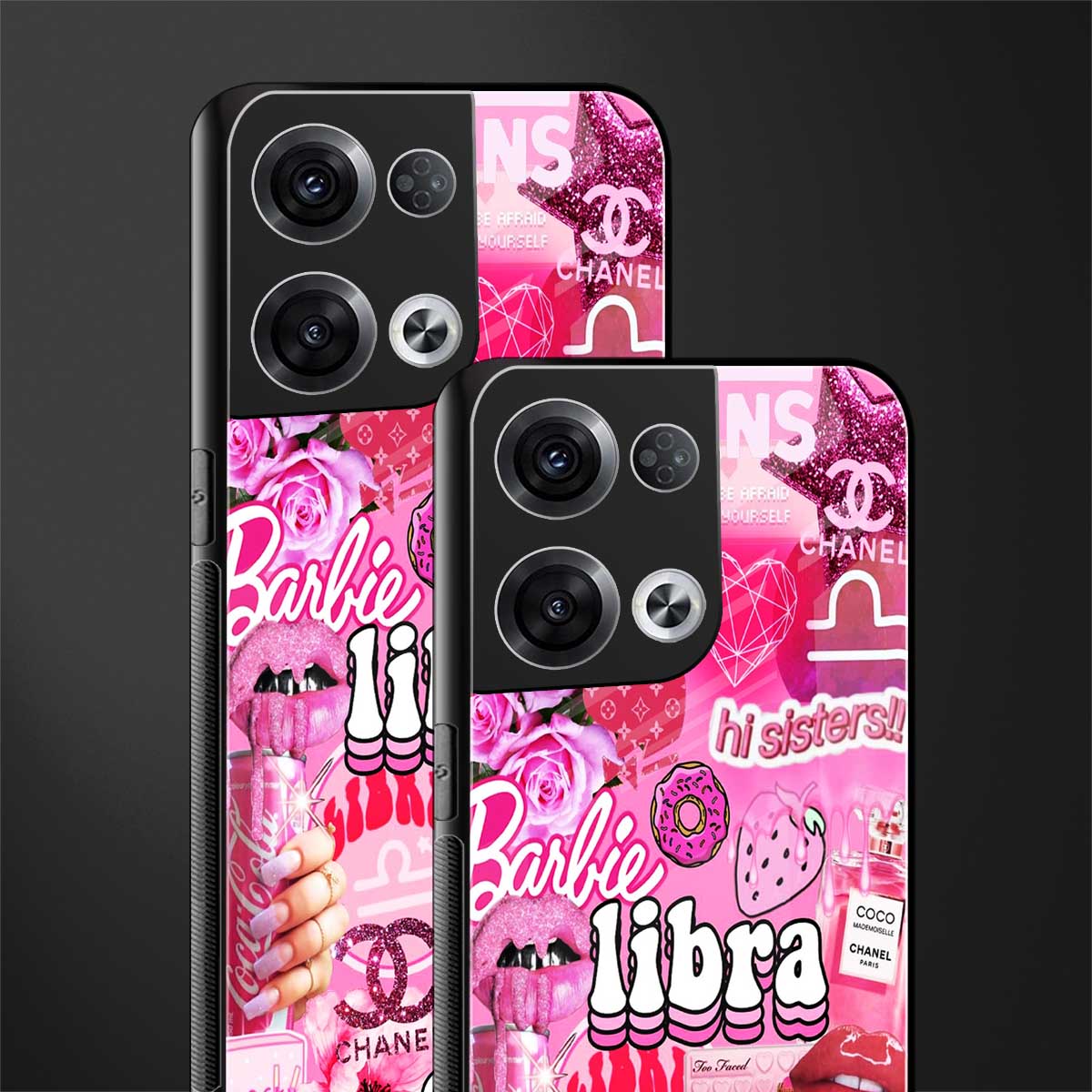 libra aesthetic collage back phone cover | glass case for oppo reno 8 pro