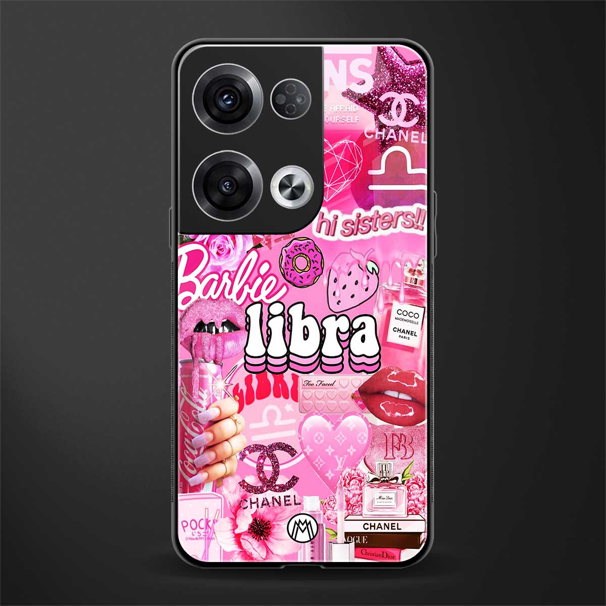 libra aesthetic collage back phone cover | glass case for oppo reno 8 pro