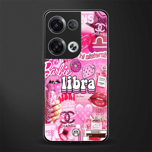 libra aesthetic collage back phone cover | glass case for oppo reno 8 pro