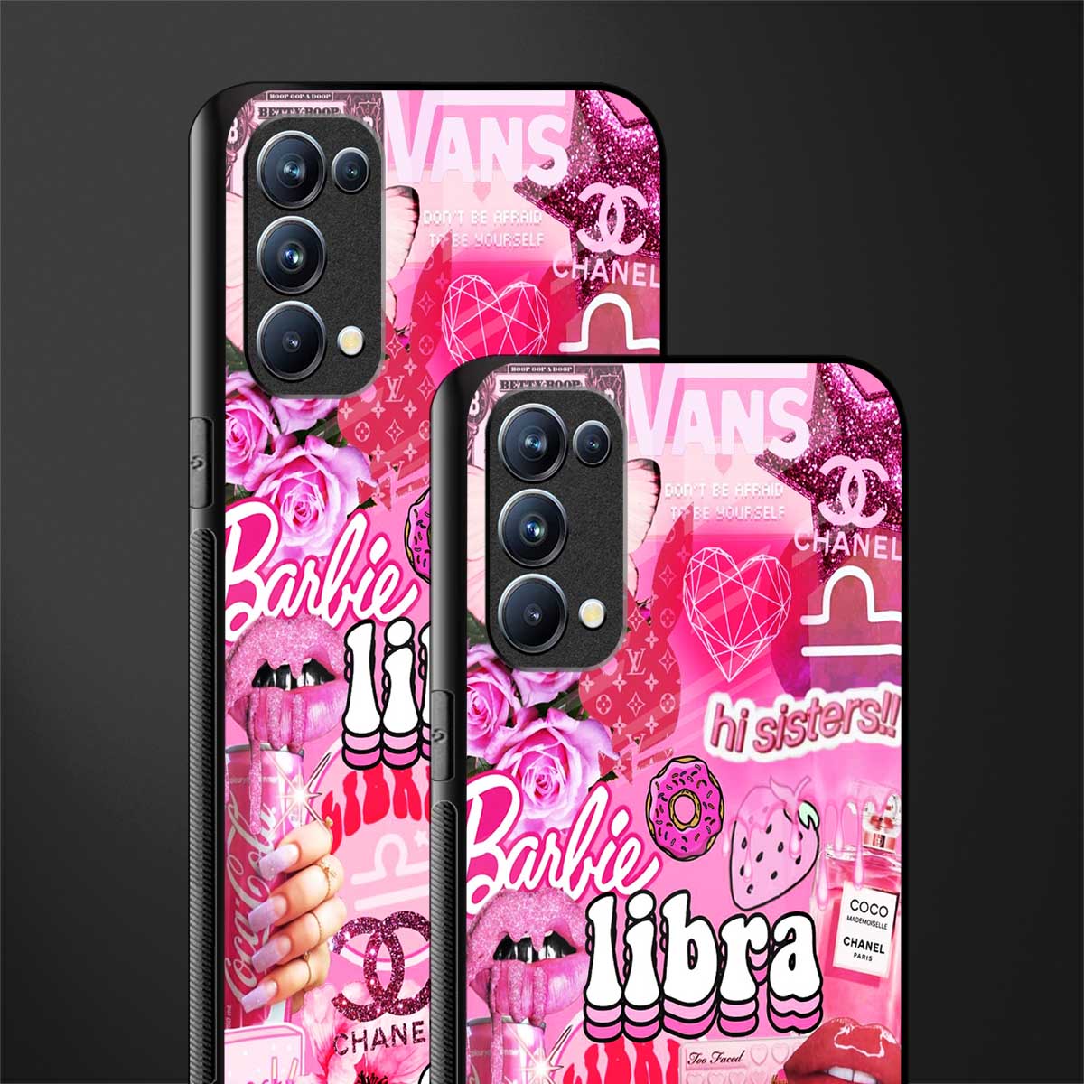 libra aesthetic collage back phone cover | glass case for oppo reno 5