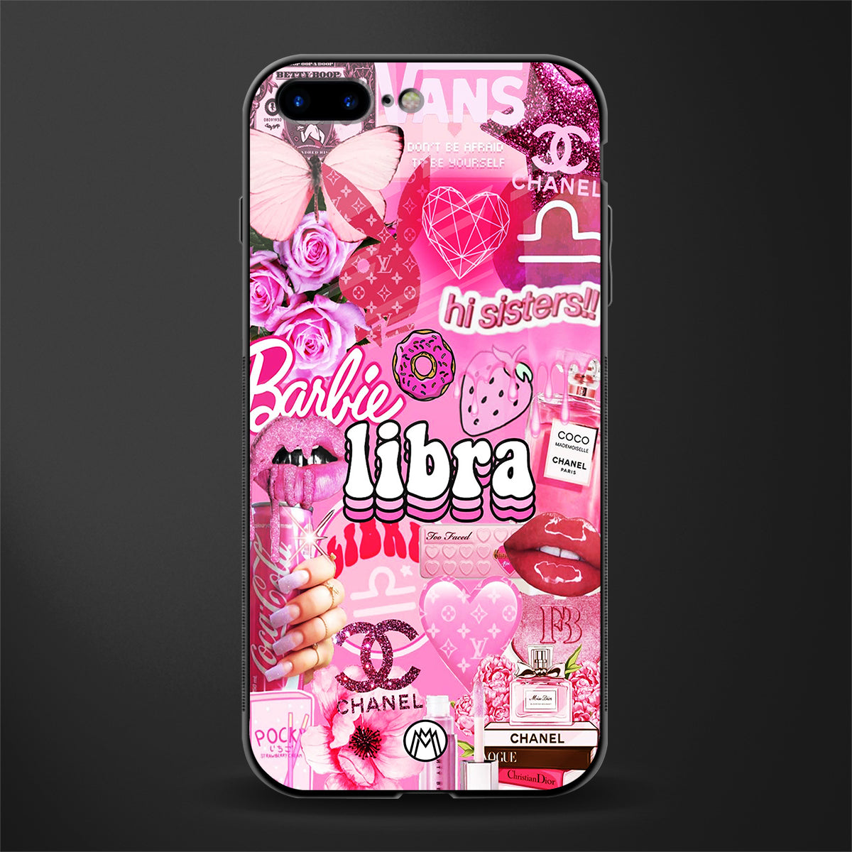 libra aesthetic collage glass case for iphone 7 plus image