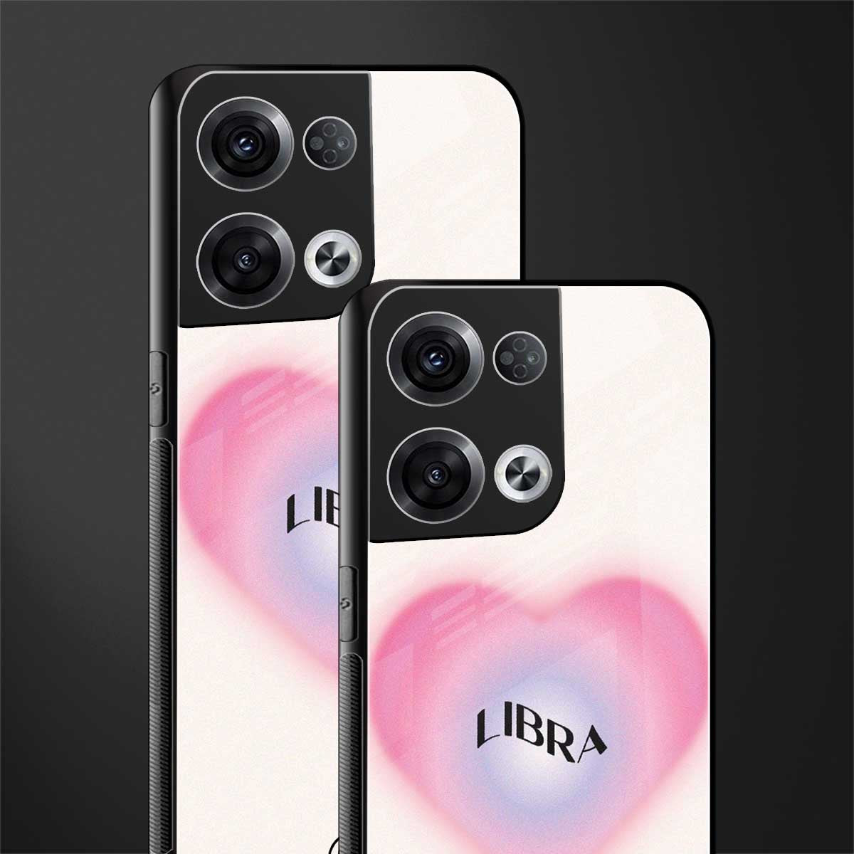 libra minimalistic back phone cover | glass case for oppo reno 8