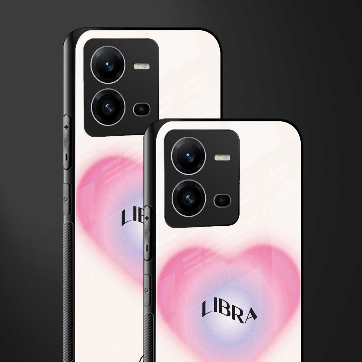 libra minimalistic back phone cover | glass case for vivo v25-5g