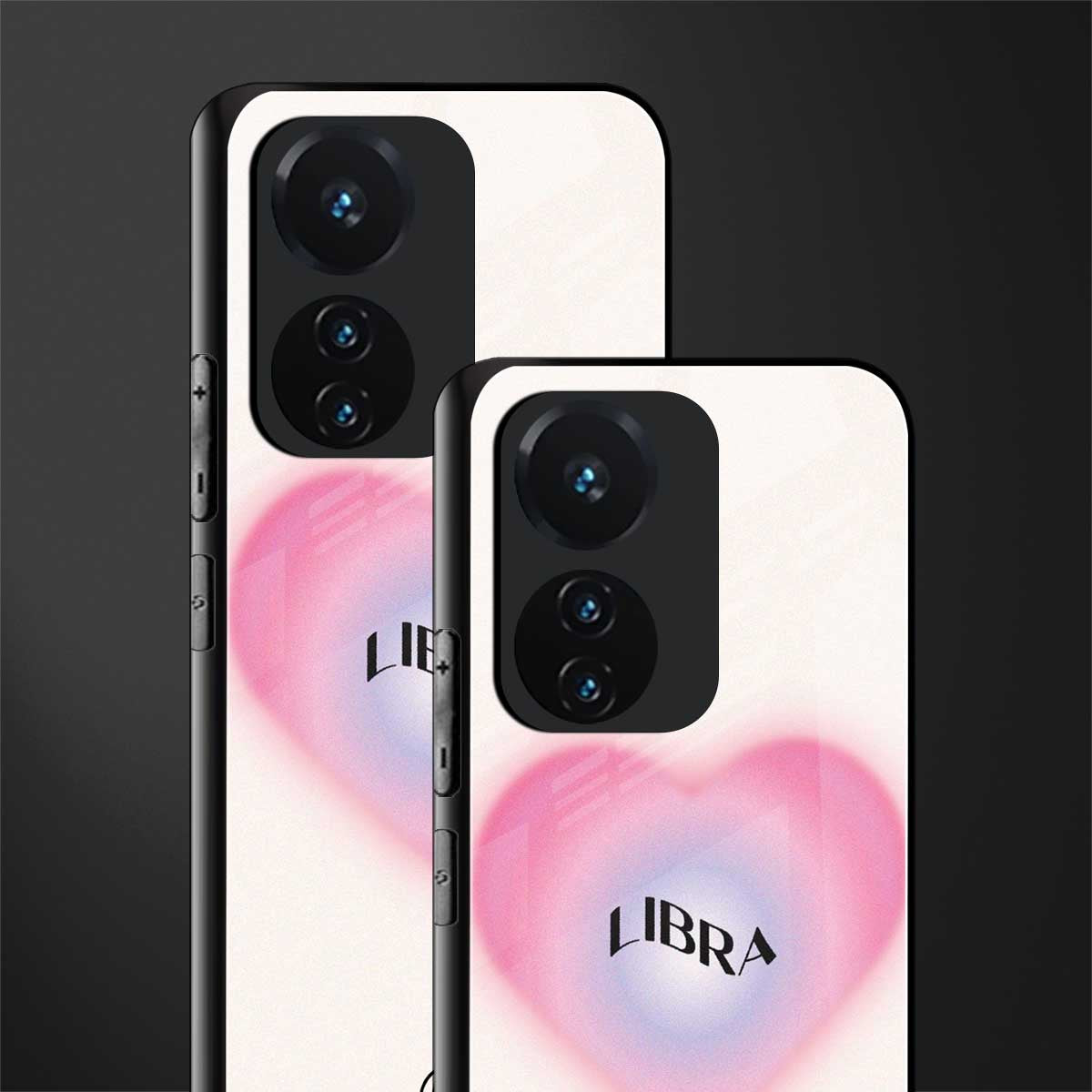 libra minimalistic back phone cover | glass case for vivo t1 44w 4g