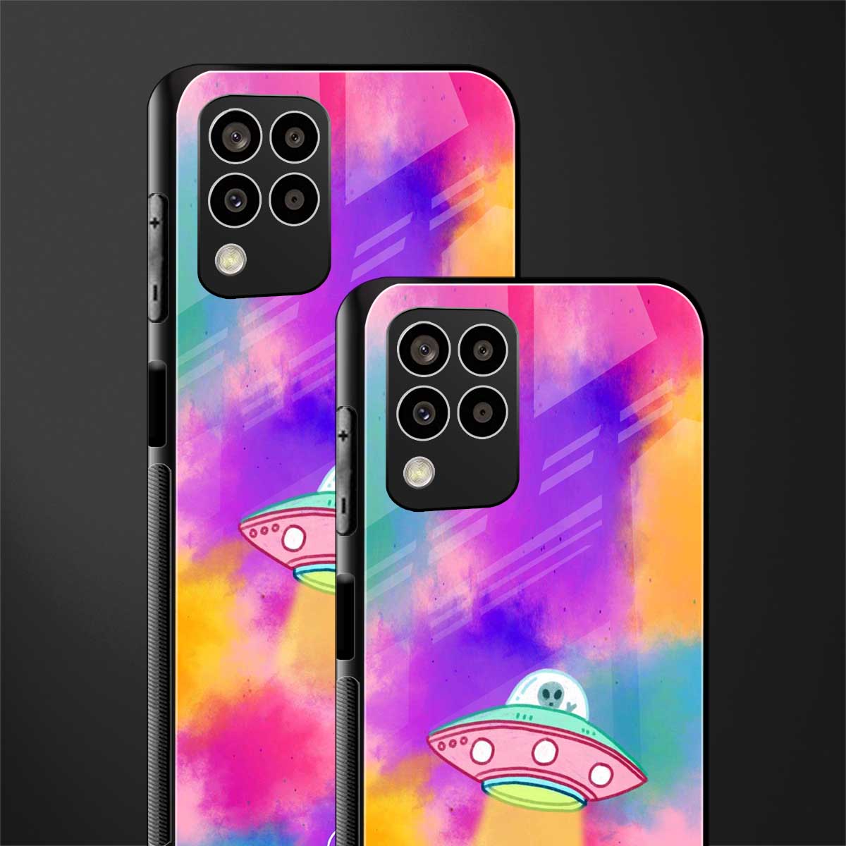 lil colourful alien back phone cover | glass case for samsung galaxy m33 5g