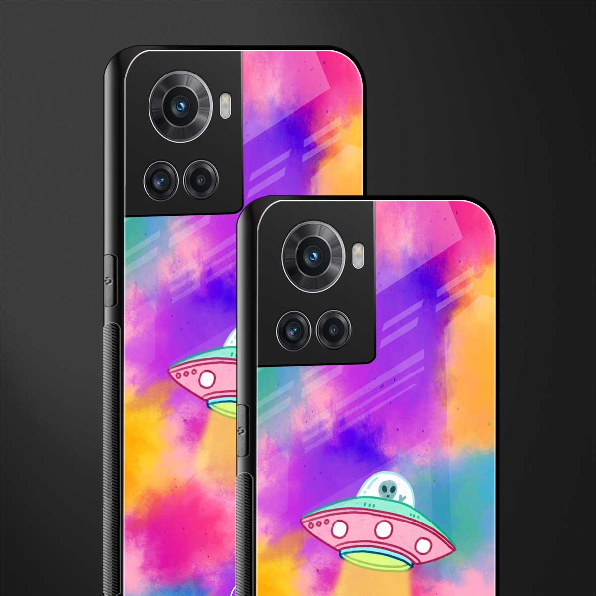 lil colourful alien back phone cover | glass case for oneplus 10r 5g