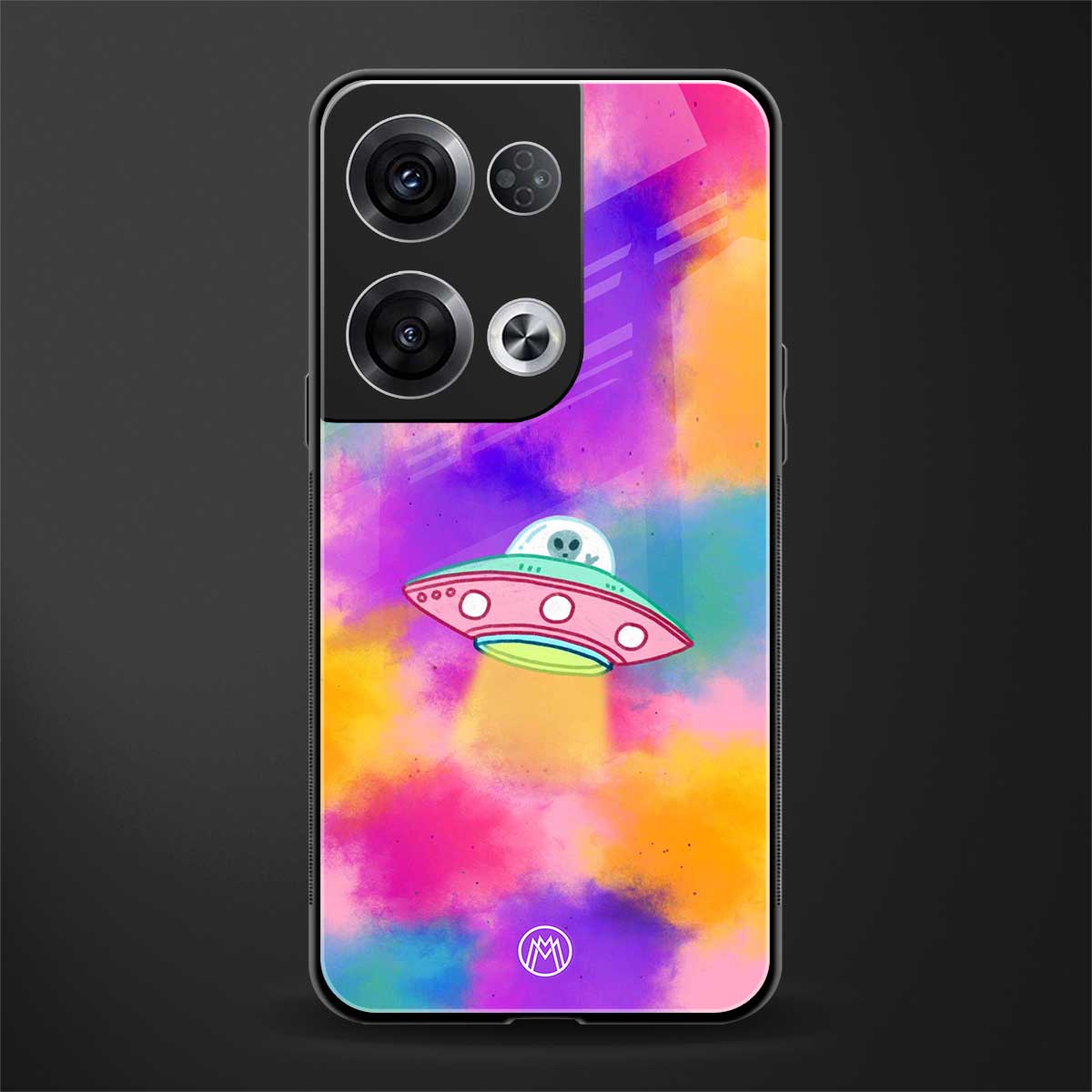 lil colourful alien back phone cover | glass case for oppo reno 8