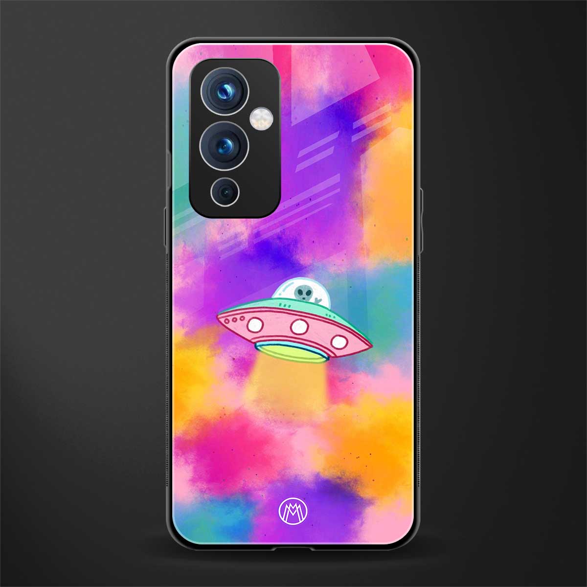 lil colourful alien back phone cover | glass case for oneplus 9