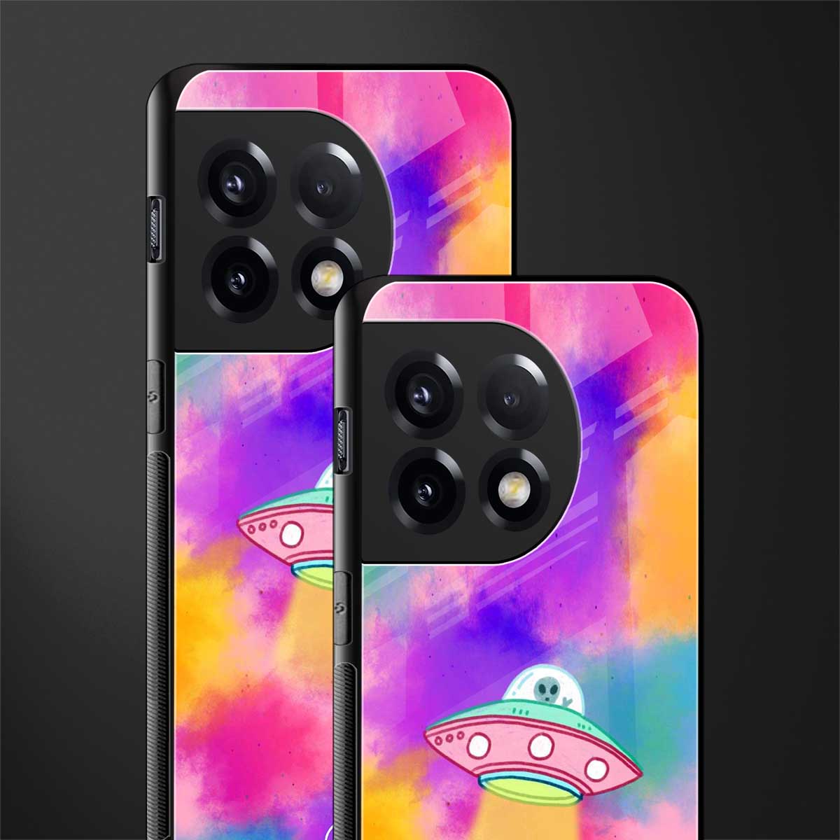 lil colourful alien back phone cover | glass case for oneplus 11r