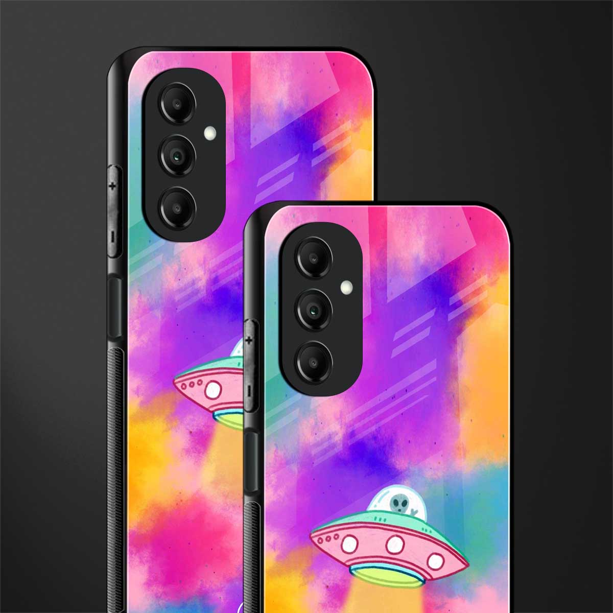 lil colourful alien back phone cover | glass case for samsung galaxy a14 5g
