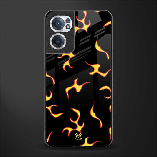 lil flames on black glass case for oneplus nord ce 2 5g image