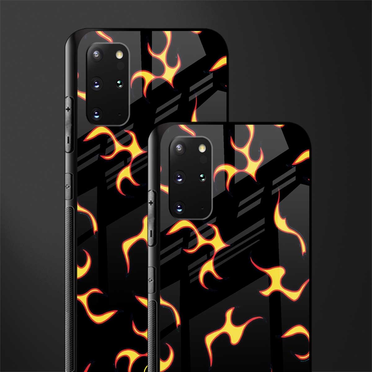 lil flames on black glass case for samsung galaxy s20 plus image-2