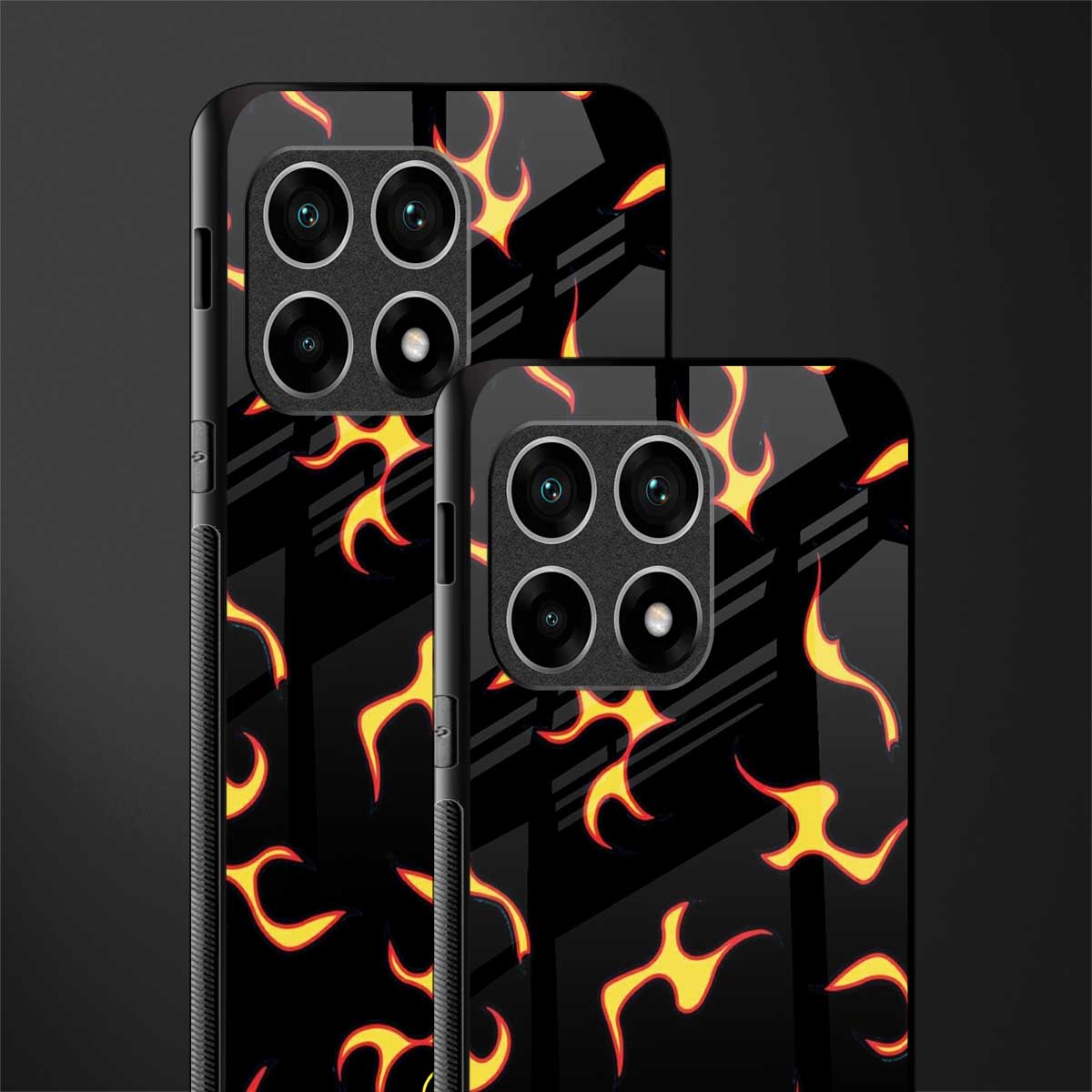 lil flames on black glass case for oneplus 10 pro 5g image-2