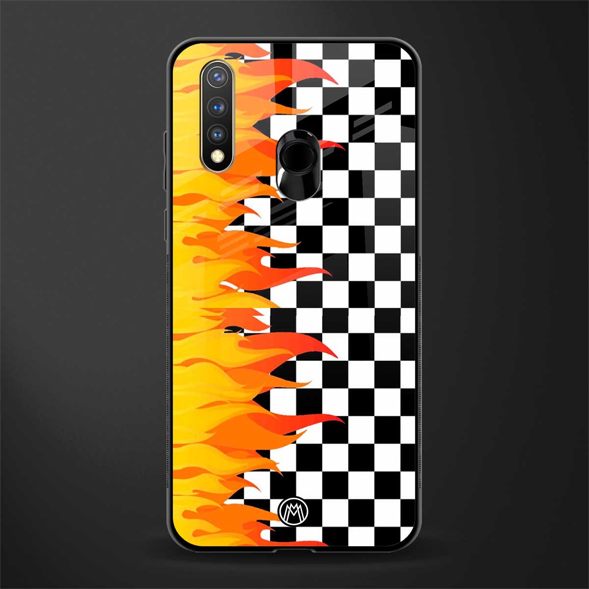 lil flames wild mode glass case for vivo u20 image