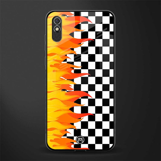 lil flames wild mode glass case for redmi 9i image
