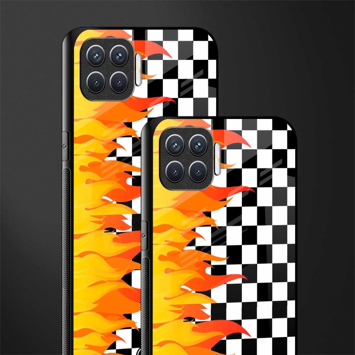 lil flames wild mode glass case for oppo f17 pro image-2