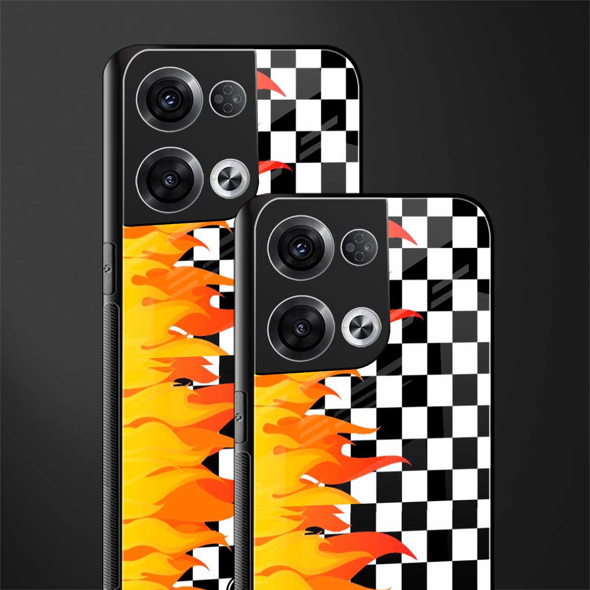 lil flames wild mode back phone cover | glass case for oppo reno 8