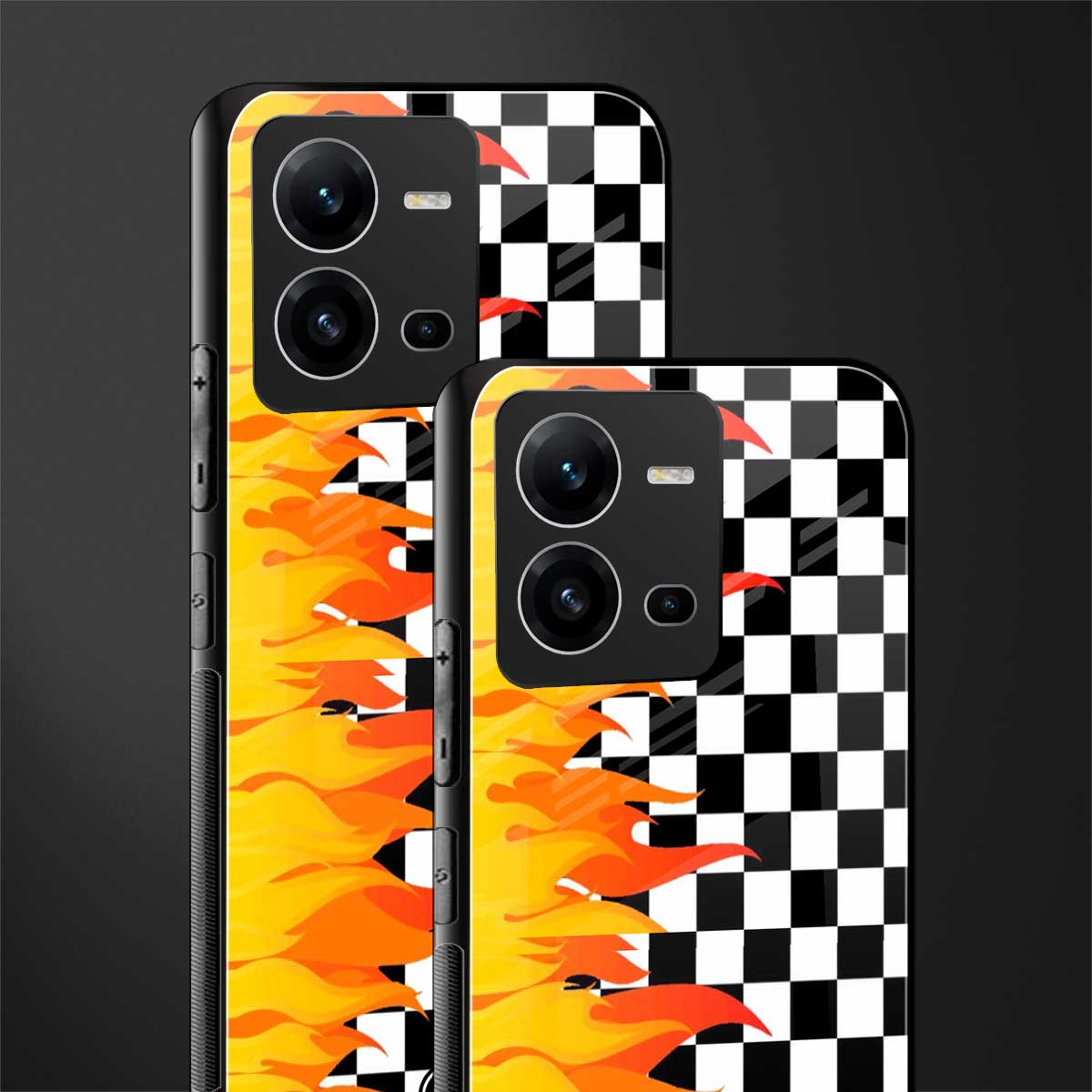 lil flames wild mode back phone cover | glass case for vivo v25-5g