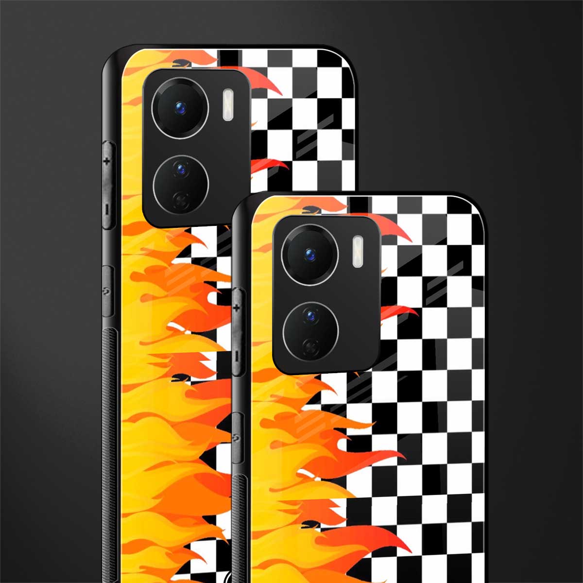 lil flames wild mode back phone cover | glass case for vivo y16