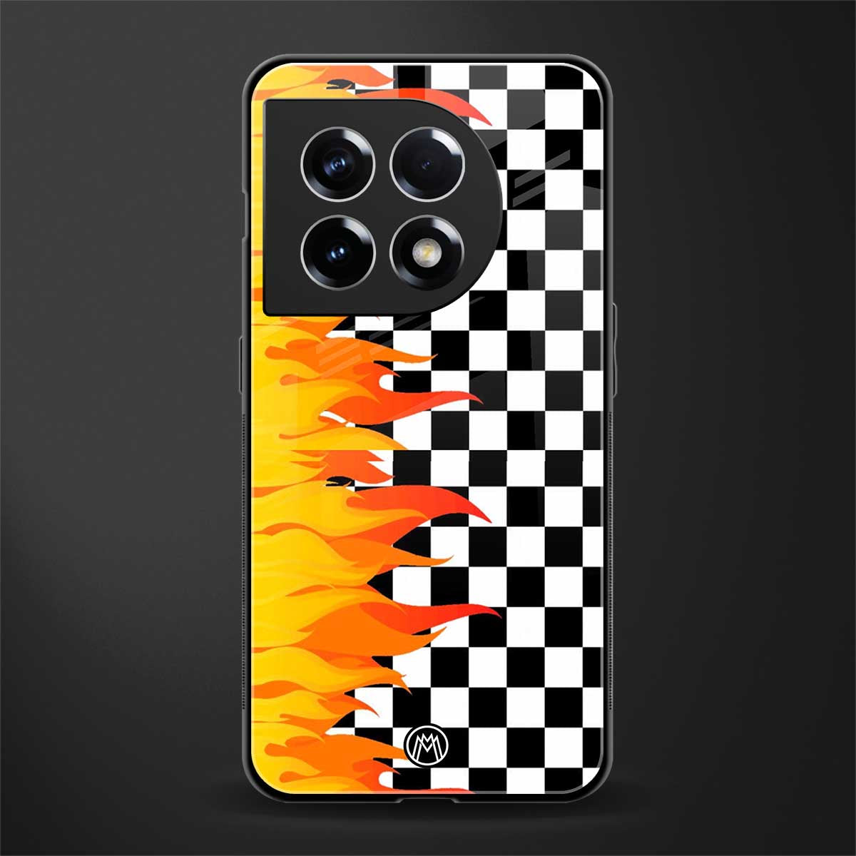 lil flames wild mode back phone cover | glass case for oneplus 11