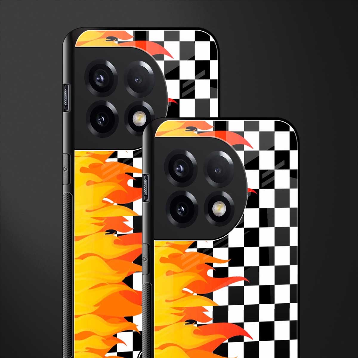 lil flames wild mode back phone cover | glass case for oneplus 11r
