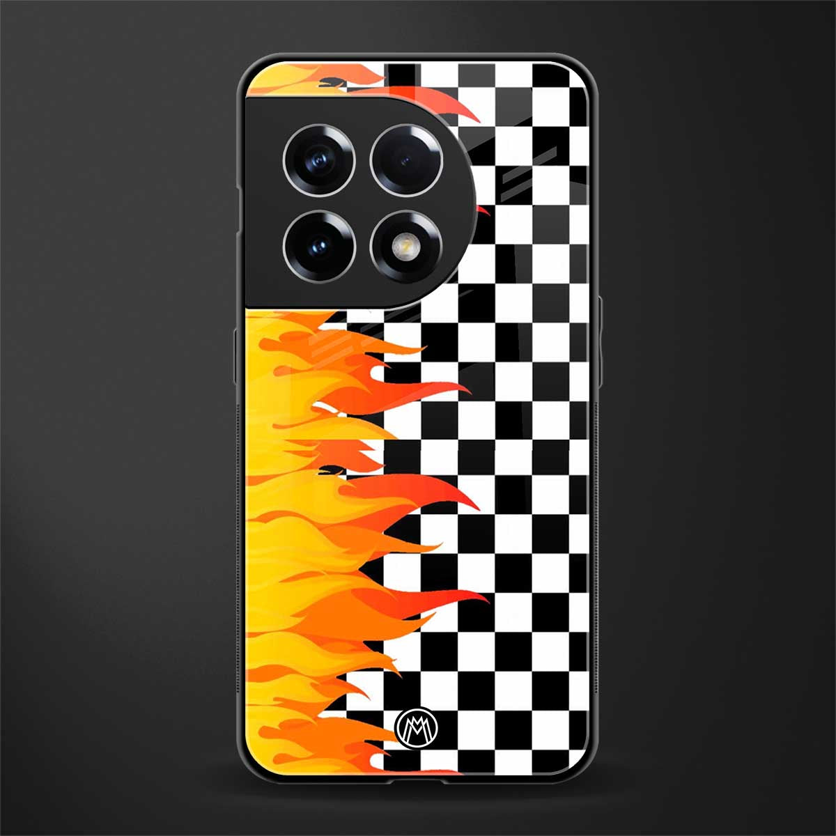 lil flames wild mode back phone cover | glass case for oneplus 11r