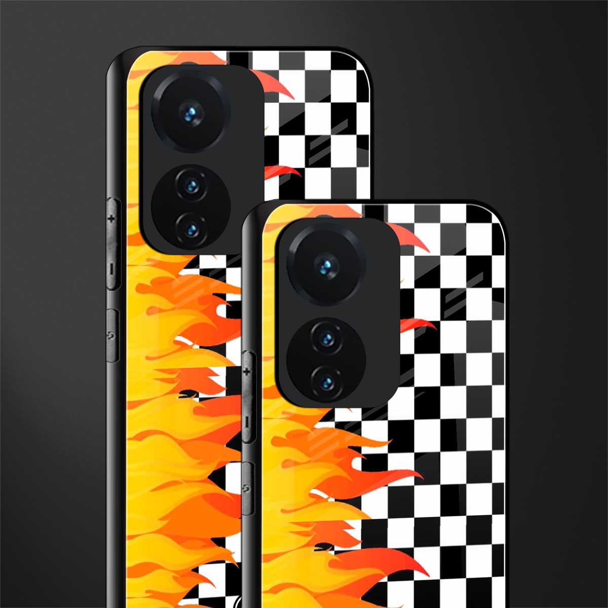 lil flames wild mode back phone cover | glass case for vivo t1 44w 4g