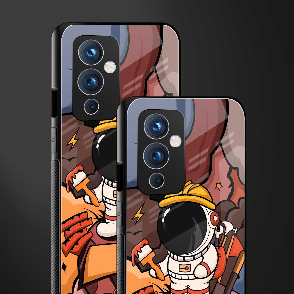 lil spaceman back phone cover | glass case for oneplus 9