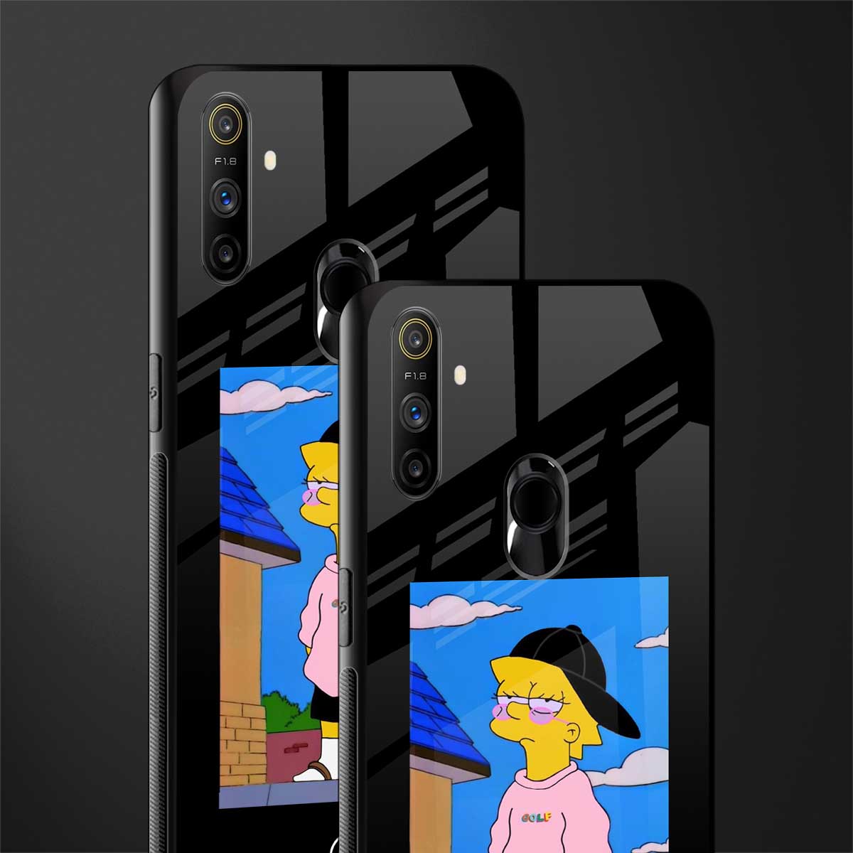 lisa simpson glass case for realme narzo 20a image-2