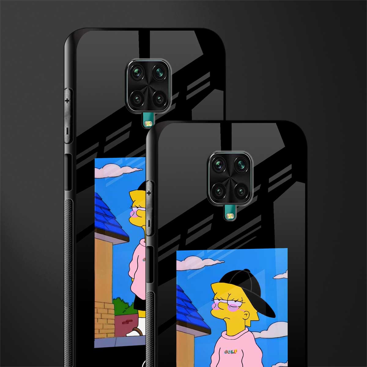 lisa simpson glass case for redmi note 9 pro image-2