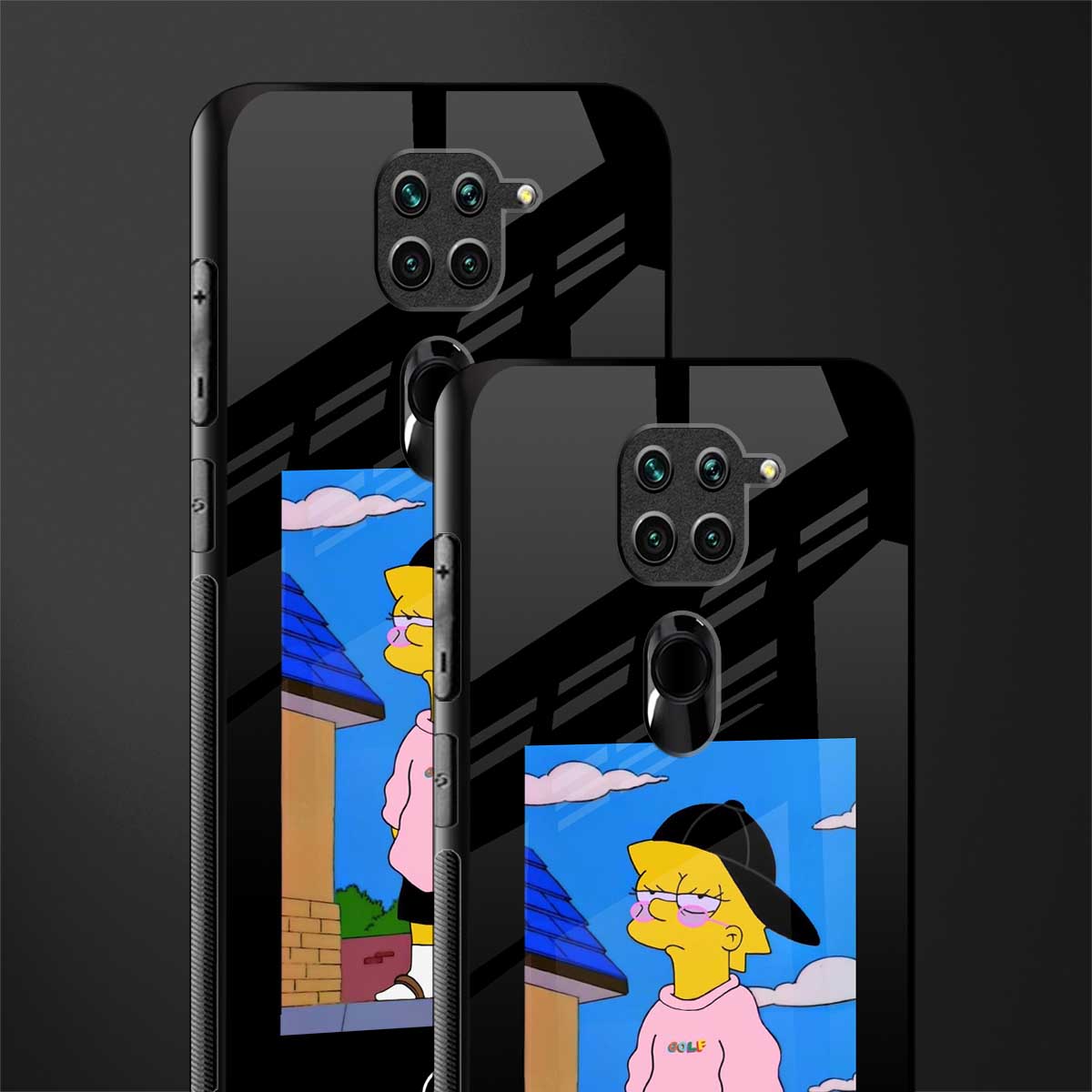 lisa simpson glass case for redmi note 9 image-2