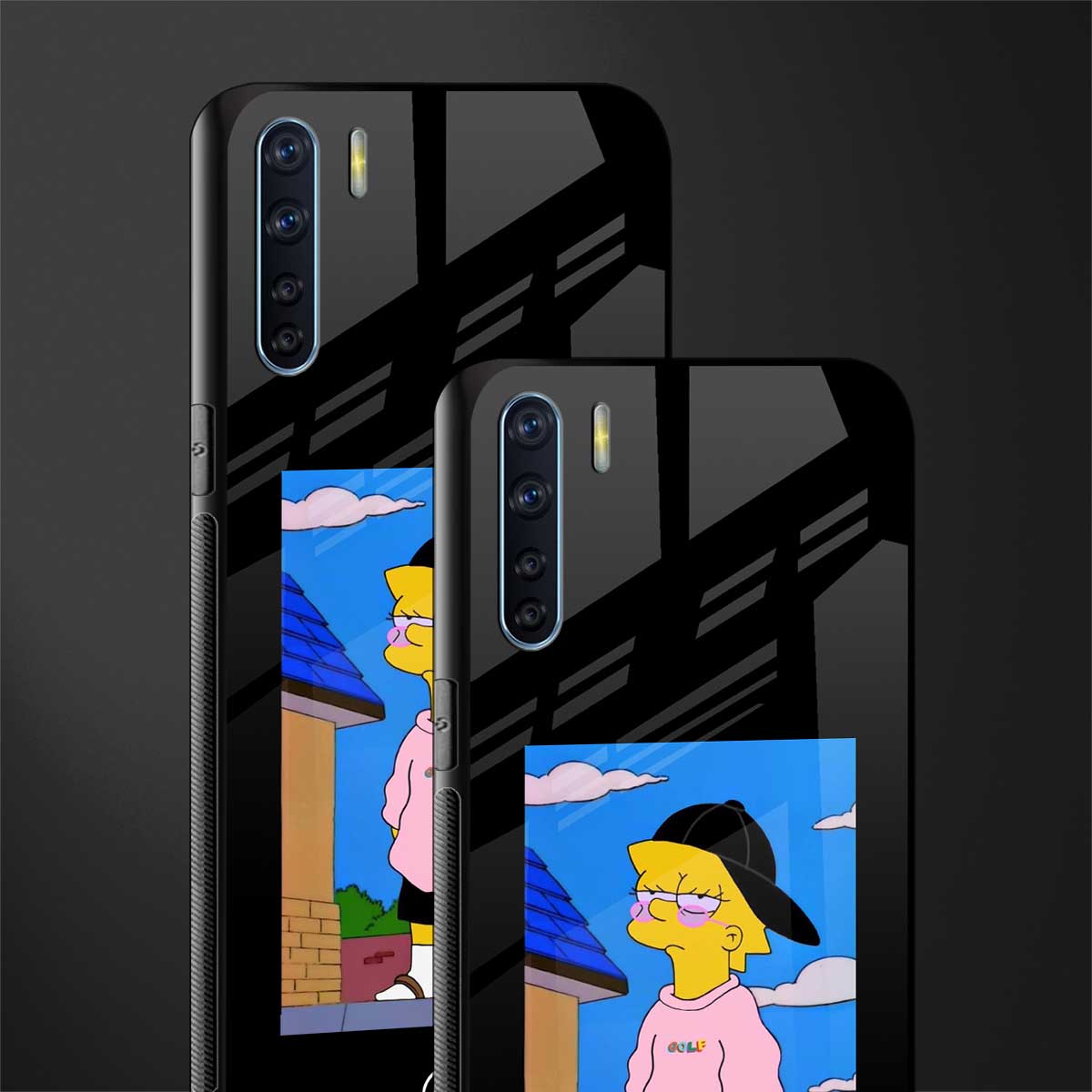 lisa simpson glass case for oppo f15 image-2