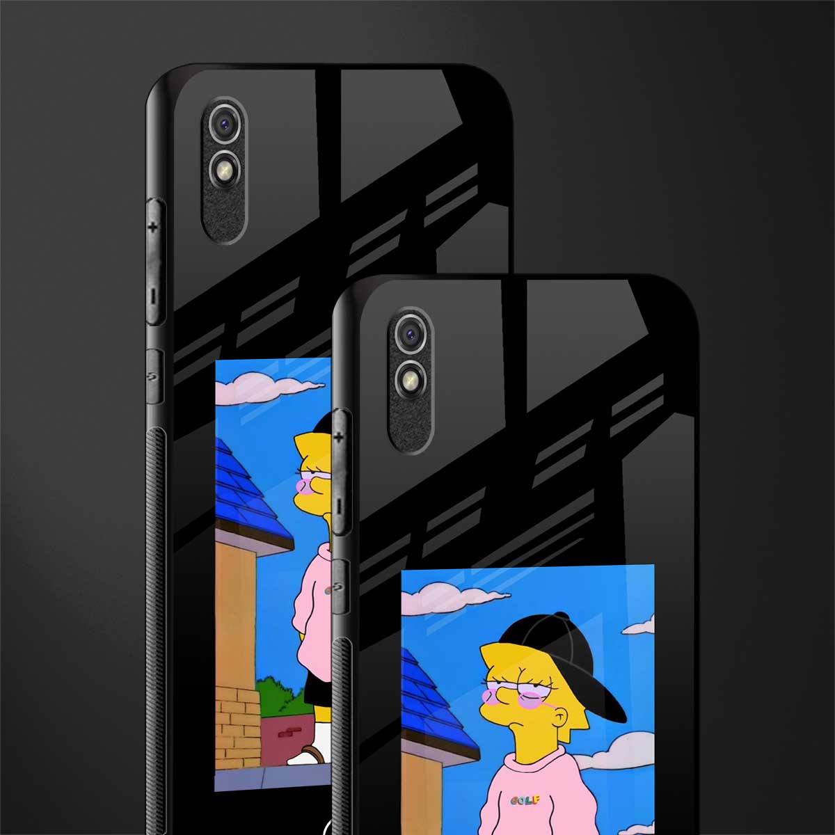 lisa simpson glass case for redmi 9i image-2