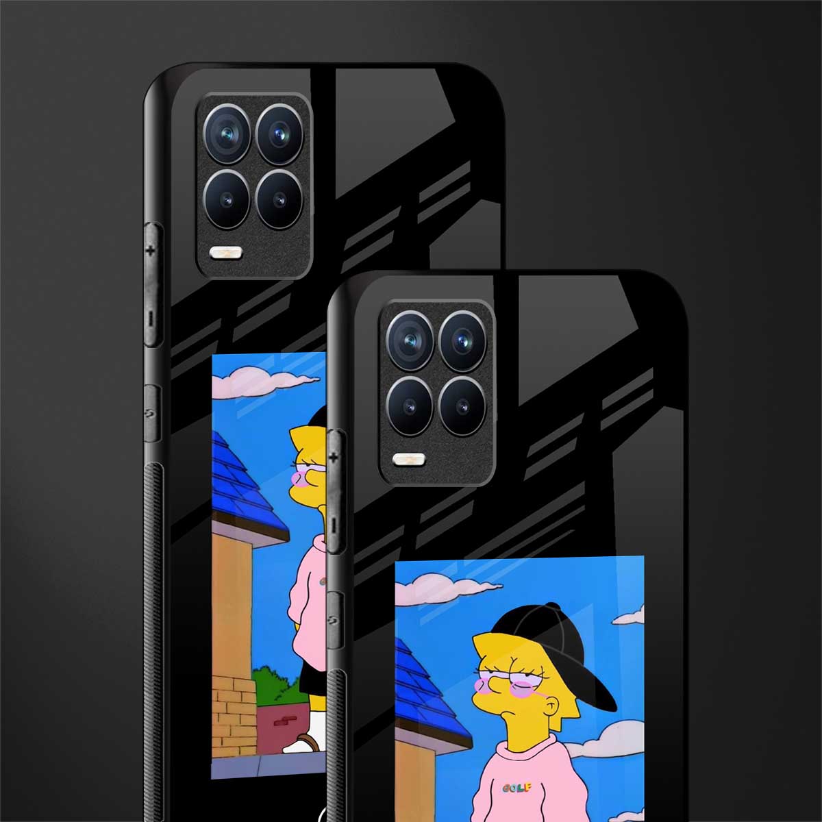 lisa simpson glass case for realme 8 4g image-2