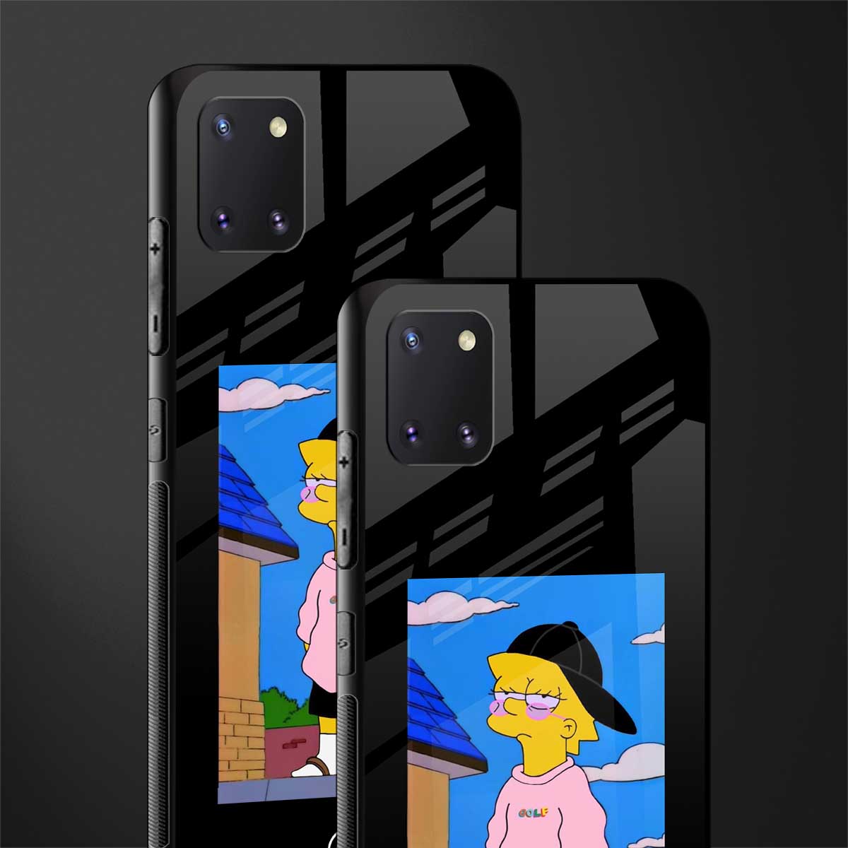 lisa simpson glass case for samsung a81 image-2