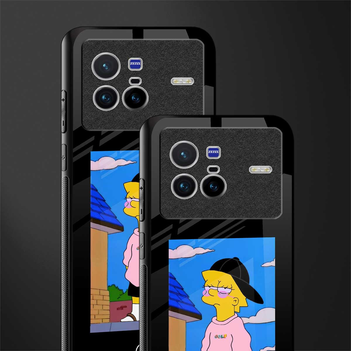lisa simpson glass case for vivo x80 image-2