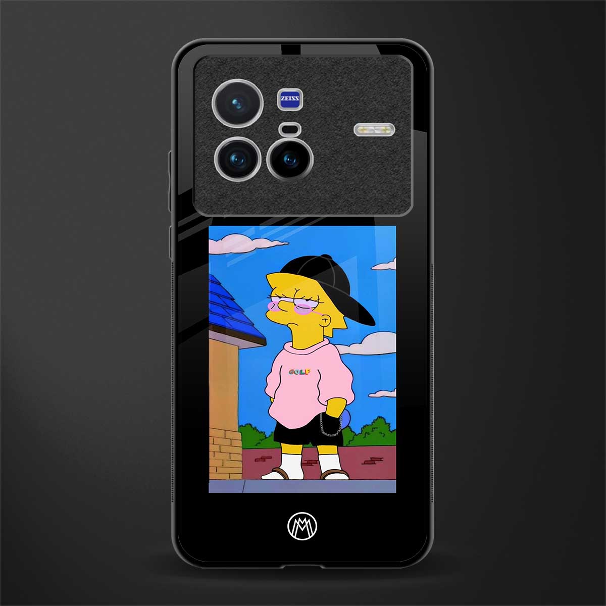 lisa simpson glass case for vivo x80 image