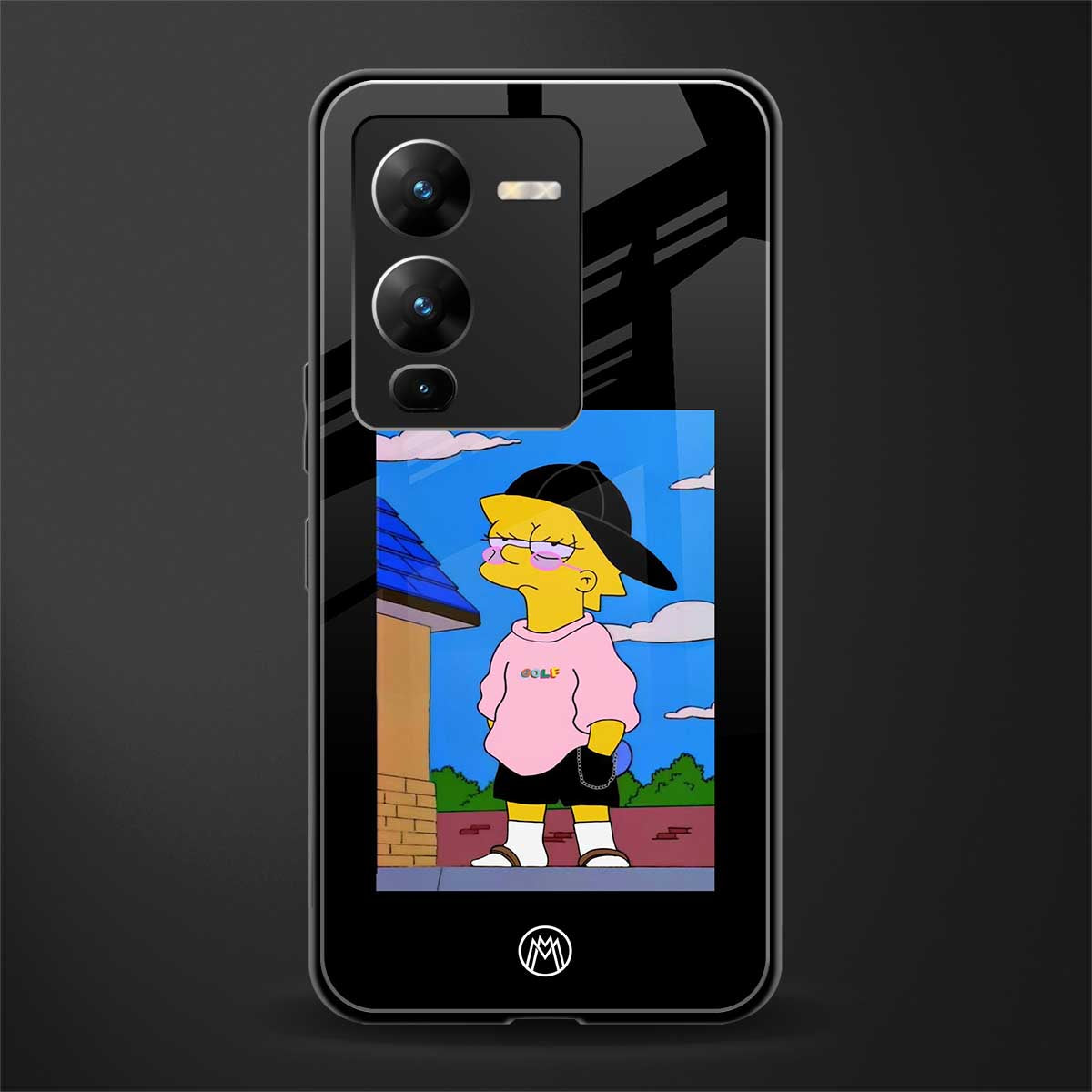 lisa simpson back phone cover | glass case for vivo v25 pro 5g