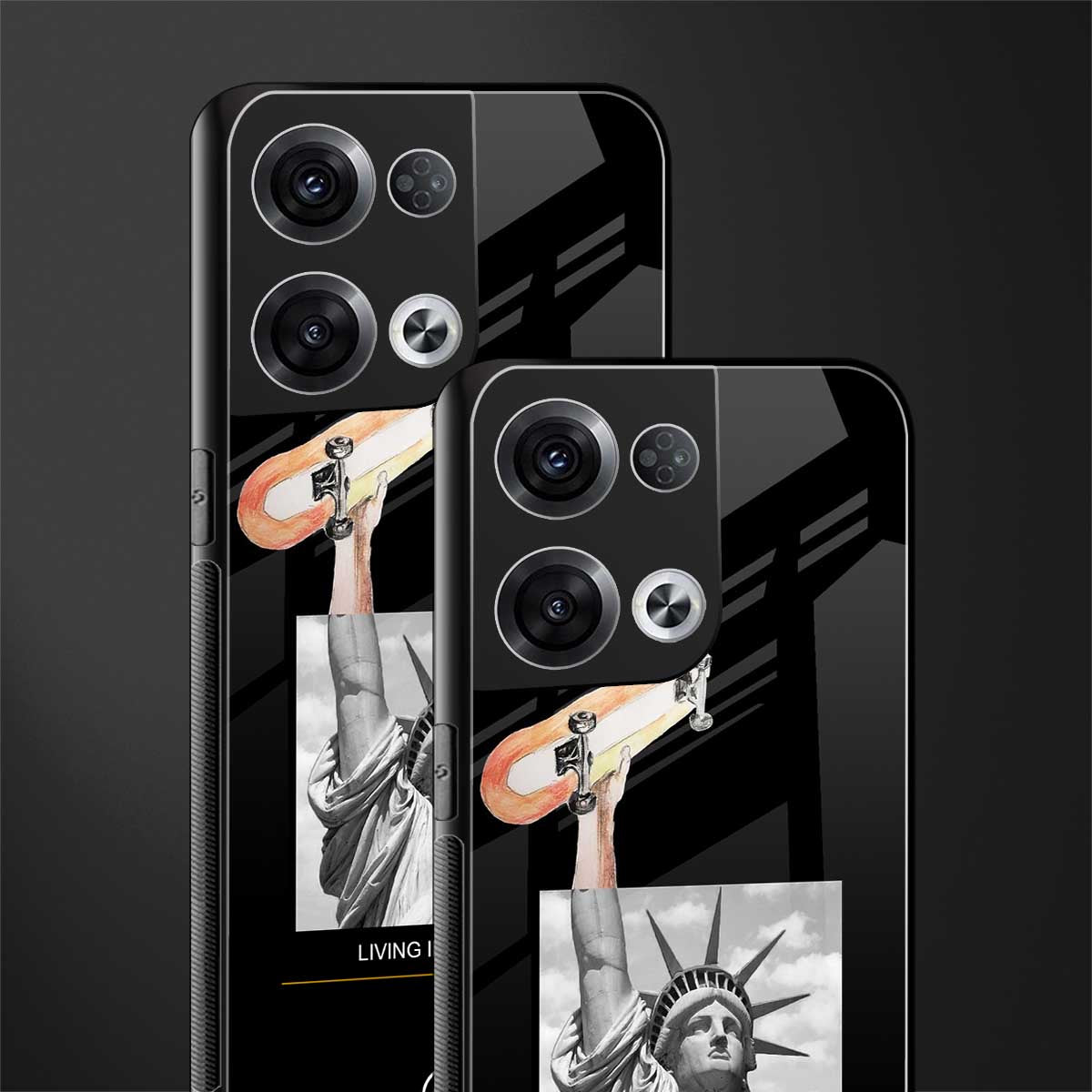 living in the city back phone cover | glass case for oppo reno 8