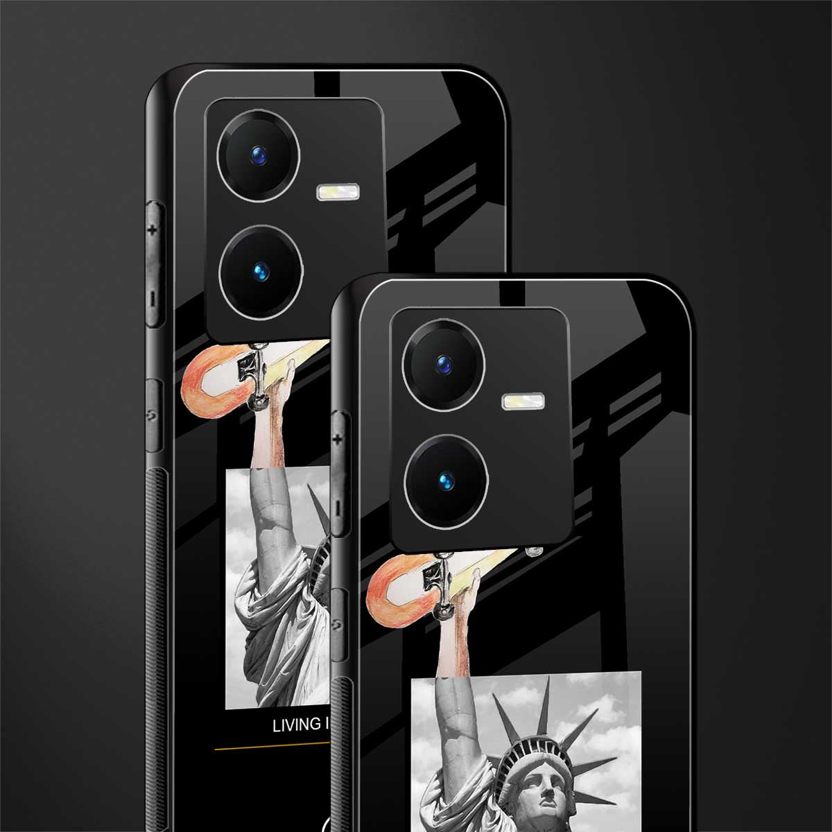 living in the city back phone cover | glass case for vivo y22