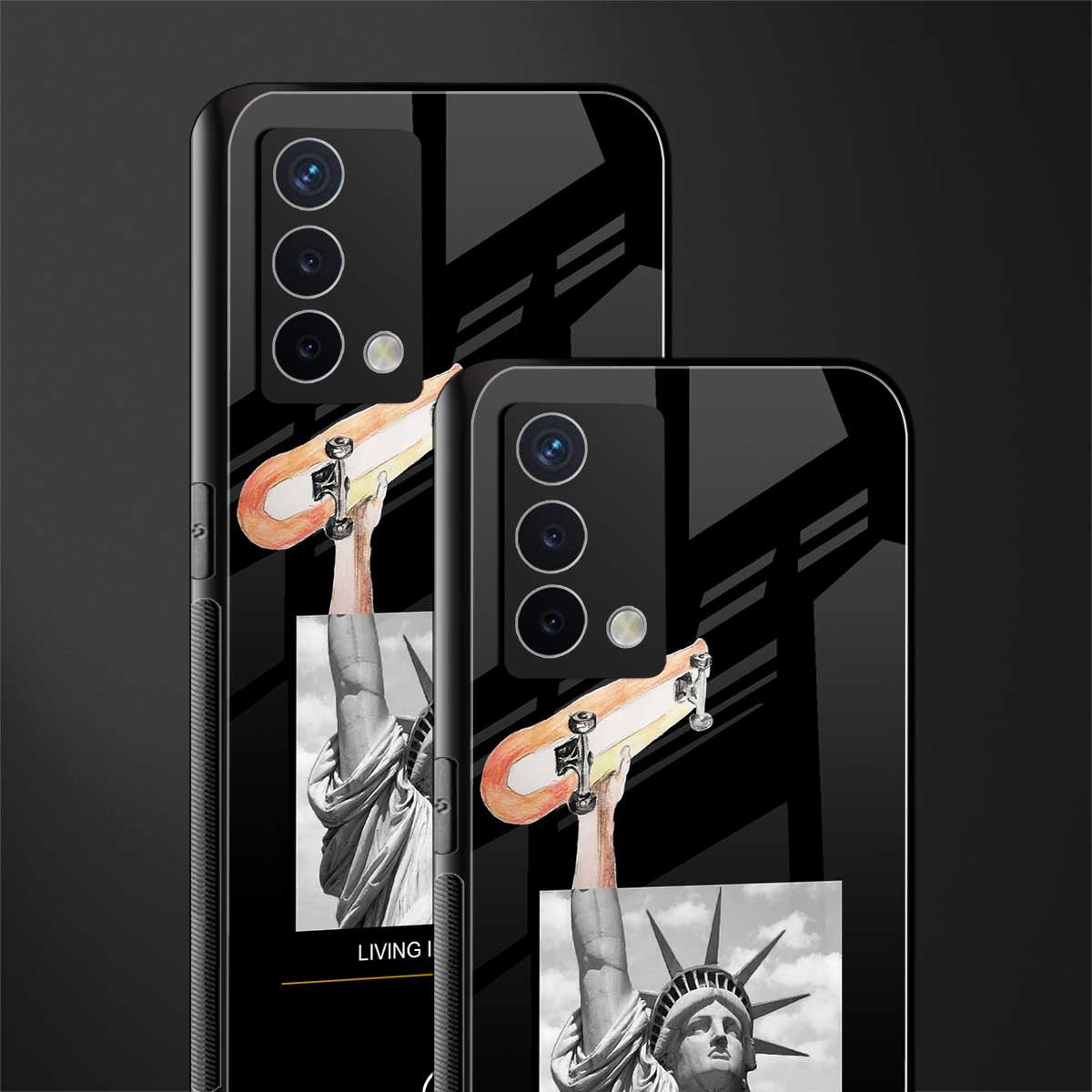 living in the city back phone cover | glass case for oppo a74 4g
