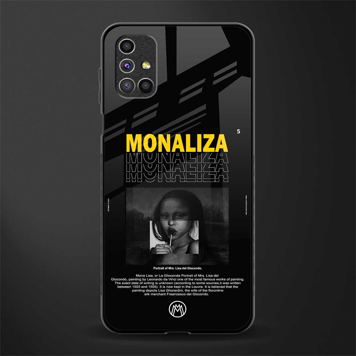 lollipop monaliza phone case | glass case for samsung galaxy m51
