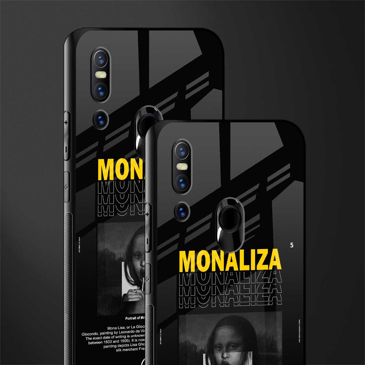 lollipop monaliza phone case | glass case for vivo v15
